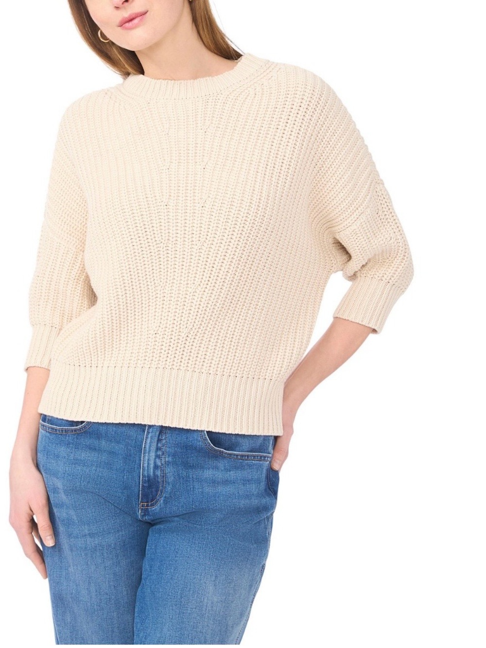 Drop Shoulder Crewneck Sweater